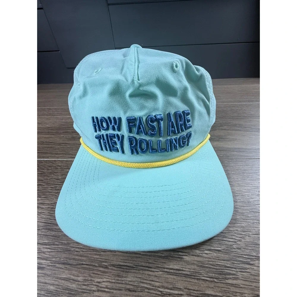 Swannies Golf How Fast Are They Rolling Snapback Hat Mint Green Rope Cap